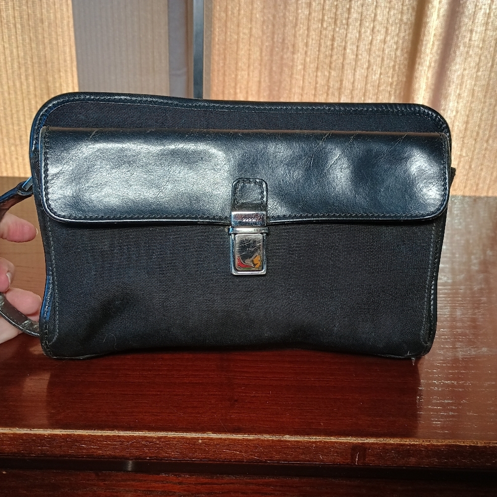 Gucci Nylon And Leather Handbag